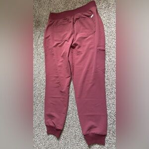 Womens Maroon Figs Jogger Scrubs